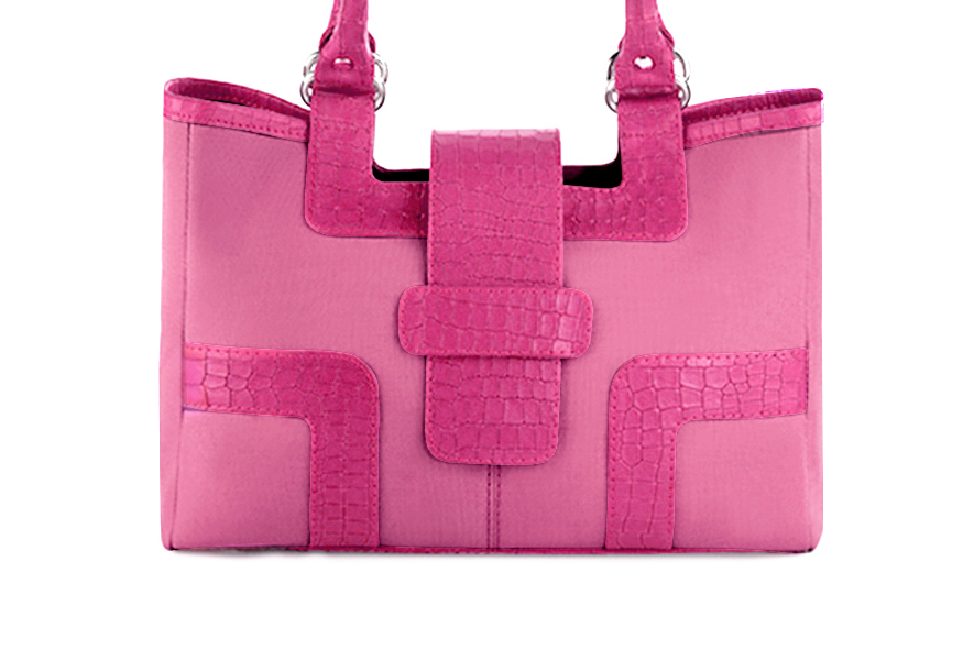Dress handbag in hot pink and fuchsia pink - Profile view